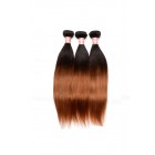 You May Ombre Human Hair Weave Color 1b/#30 Silky Straight Hair Weaves 3 Bundles