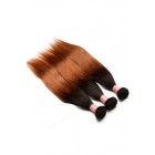 You May Brazilian Virgin Human Hair Ombre Hair Weave Color 1b/#30 Silky Straight 3 Bundles