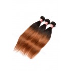 You May Peruvian Virgin Human Hair Silky Straight Ombre Hair Weave Color 1b/#30 3 Bundles