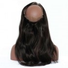 You May 360 Lace Frontal Band with Cap Silky Straight Brazilian Virgin Hair Lace Frontal Natural Hairline 22.5*4*2