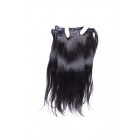 You May Natural Color Silky Straight Brazilian Virgin Hair Clip In Human Hair Extensions
