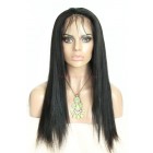You May Natural Color Italian Yaki Brazilian Virgin Human Hair Glueless Full Lace Wigs