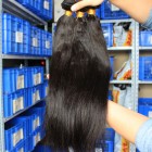 You May Indian Virgin Human Hair Yaki Straight Hair Weave Natural Color 3 Bundles