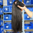 You May Indian Virgin Human Hair Extensions Weave Yaki Straight 4 Bundles Natural Color