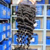 You May Brazilian Virgin Hair Deep Wave Free Part Lace Closure 4x4inches Natural Color