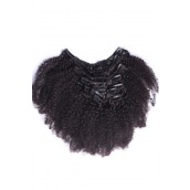 You May Afro Kinky Curly Brazilian Virgin Clip In Hair Extensions Natural Color