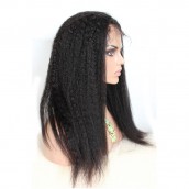 You May Natural Color Kinky Straight Brazilian Virgin Human Hair Full Lace Wigs