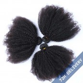 You May Natural Color Mongolian Afro Kinky Curly Virgin Human Hair Weave 3 Bundles