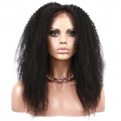 You May Natural Color Afro Kinky Curly Human Hair Wig Brazilian Virgin Hair Full Lace Wigs