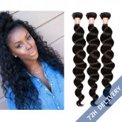 You May Natural Color Loose Wave Hair Extensions Brazilian Virgin Human Hair Weave 3 Bundles