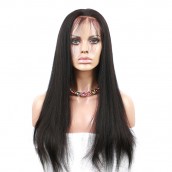 You May Natural Color Light Yaki Straight Unprocessed Peruvian Virgin Human Hair Full Lace Wigs