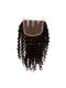 European Virgin Hair Kinky Curly Three Part Lace Closure 4x4inches Natural Color