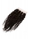 European Virgin Hair Kinky Curly Three Part Lace Closure 4x4inches Natural Color