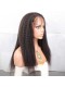 Natural Color Kinky Straight Peruvian Virgin Human Hair Full Lace Wigs