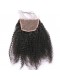 Mongolian Virgin Hair Afro Kinky Curly Three Part Lace Closure 4x4inches Natural Color 