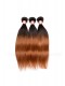 Ombre Human Hair Weave Color 1b/#30 Silky Straight Hair Weaves 3 Bundles
