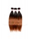Ombre Human Hair Weave Color 1b/#30 Silky Straight Hair Weaves 3 Bundles