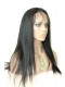 Natural Color Italian Yaki Brazilian Virgin Human Hair Glueless Full Lace Wigs