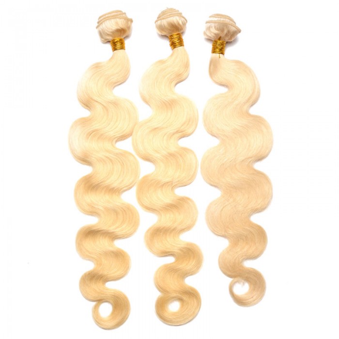 Platinum Blonde Virgin Hair 613 Color Body Wave Brazilian Virgin