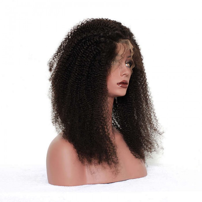360 Lace Frontal With Cap Afro Kinky Curly Brazilian Virgin Hair