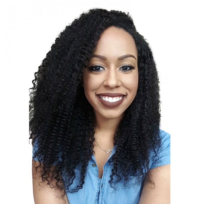 Natural Color Kinky Curly Hair Weaves Brazilian Virgin Human Hair