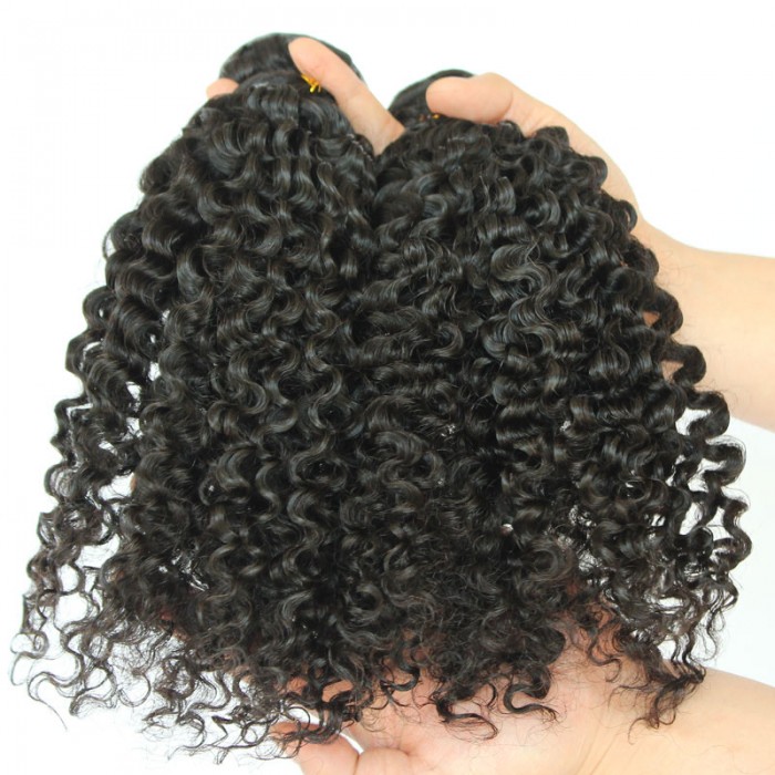 Brazilian Virgin Human Hair 3b 3c Kinky Curly Hair Weave 3 Bundles