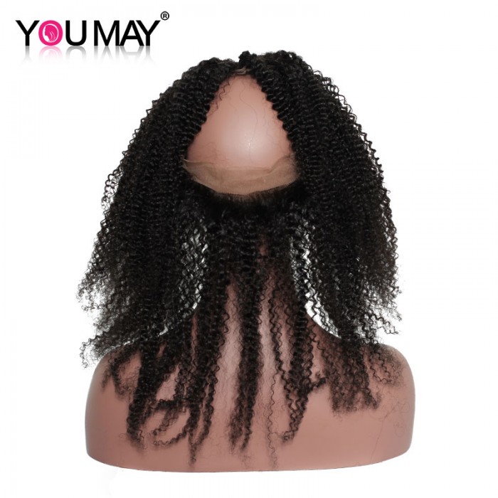 360 Lace Frontal Closure Afro Kinky Curly Brazilian Virgin Hair