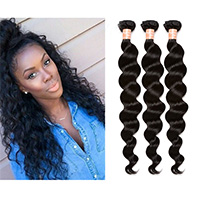 Natural Color Loose Wave Hair Extensions Brazilian Virgin Human Hair Weave 3 Bundles